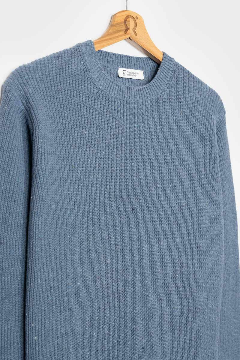Rifò VITTORIO Maglia Girocollo Uomo Cotone Jeans Rigenerato Consegna Veloce