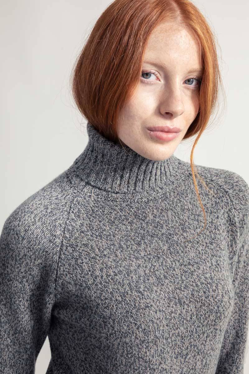 Rifò SUSANNA Maglia Collo Alto Donna Cashmere Rigenerato Consegna Veloce