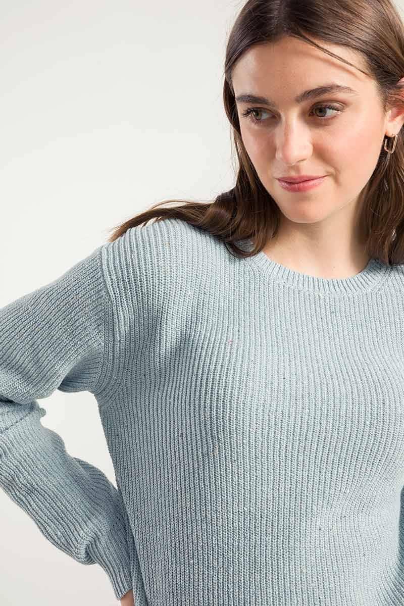 Rifò RACHELE Maglia Girocollo Donna Cotone Jeans Rigenerato In Vendita