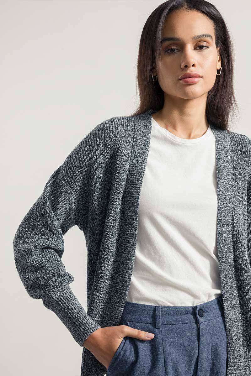 Rifò CARA Cardigan Donna Cotone Jeans Rigenerato Vendite Flash