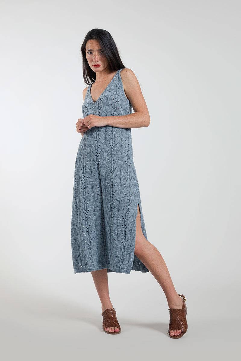 Rifò LOLA Abito in Maglia Cotone Jeans Rigenerato Ultimi tre giorni