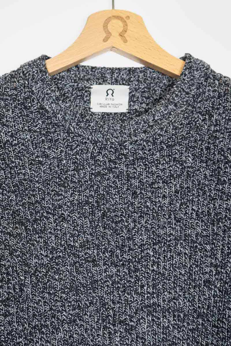 Rifò DARIA Maglia Donna Cotone Jeans Rigenerato Promozione temporanea