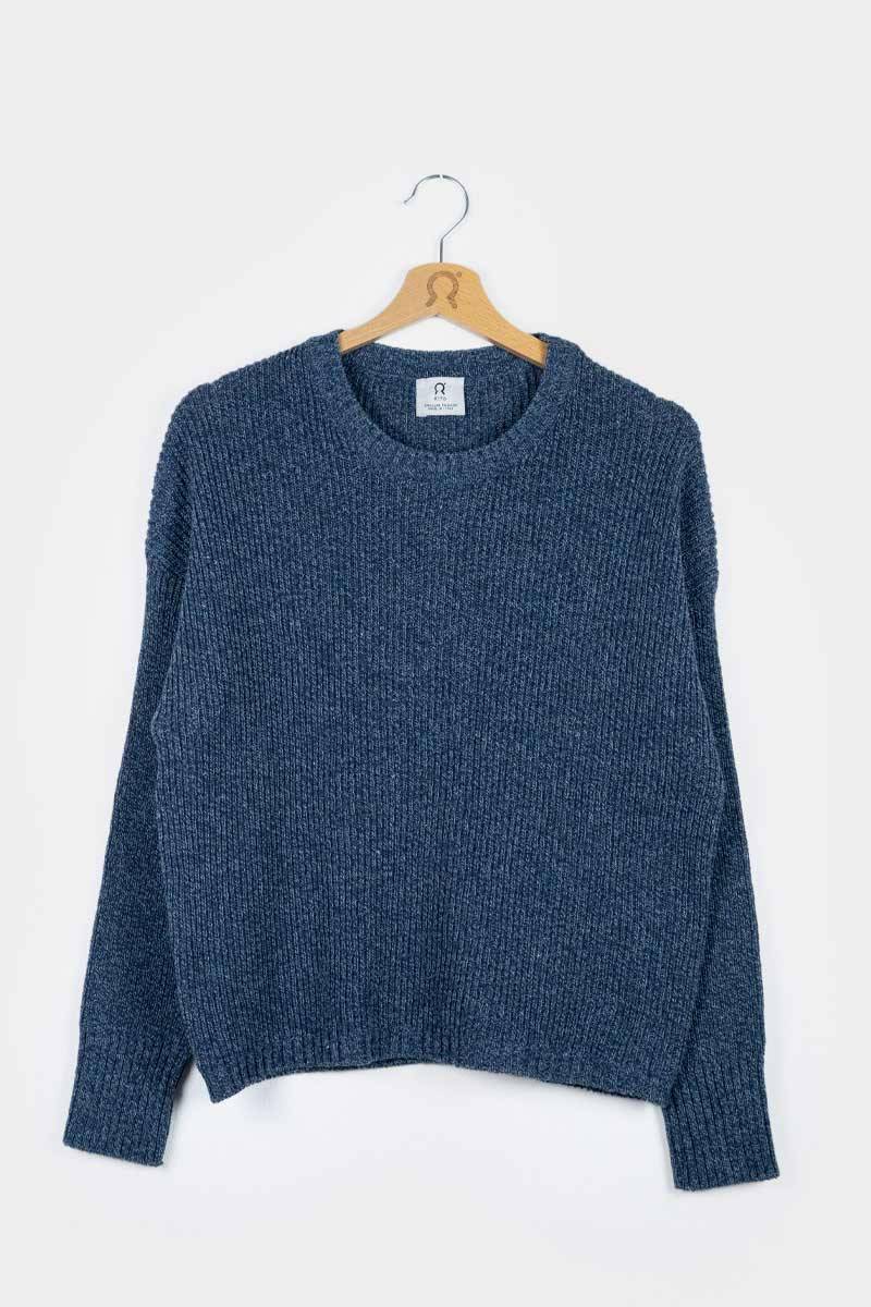 Rifò DARIA Maglia Donna Cotone Jeans Rigenerato Fino al 50% di sconto