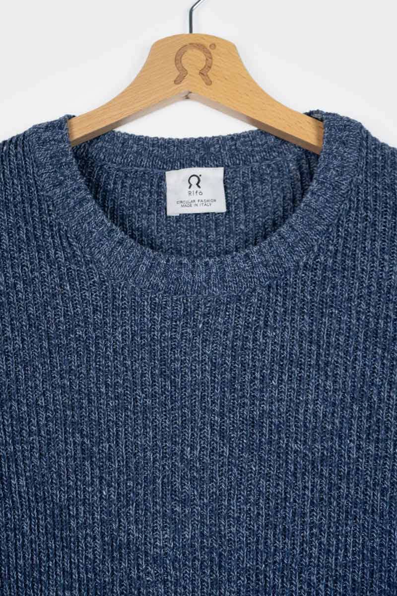 Rifò DARIA Maglia Donna Cotone Jeans Rigenerato Fino al 50% di sconto