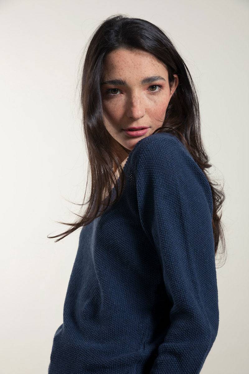 Rifò GRAZIA Maglia Donna Cotone Jeans rigenerato Fino al 65% di sconto
