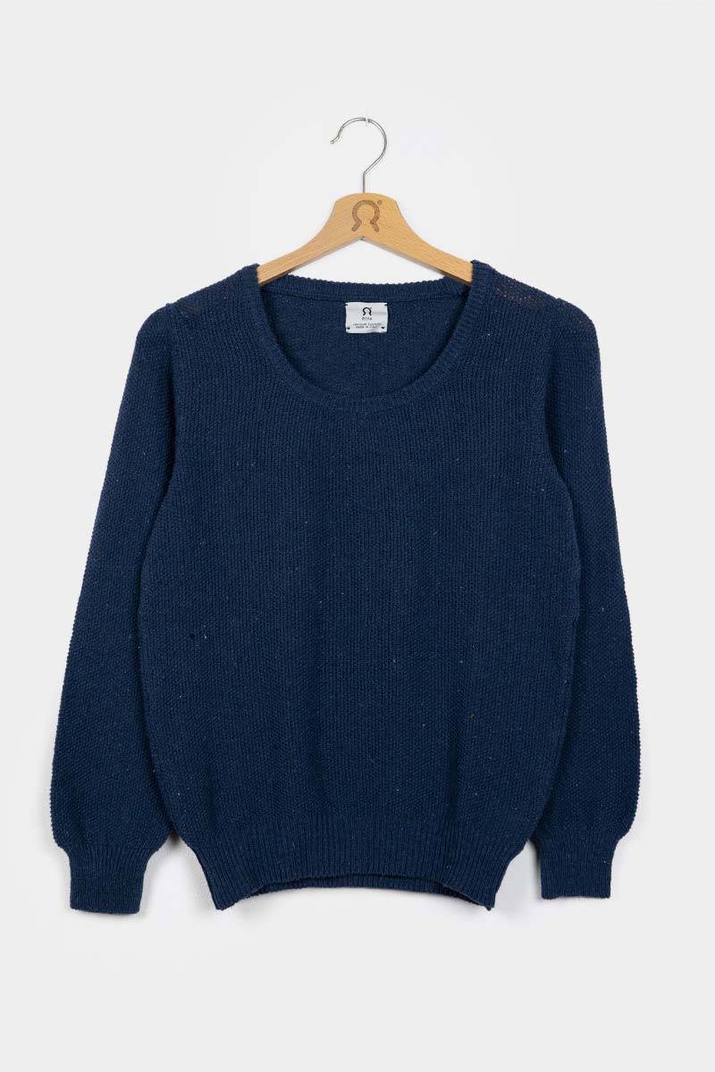 Rifò GRAZIA Maglia Donna Cotone Jeans rigenerato Fino al 65% di sconto