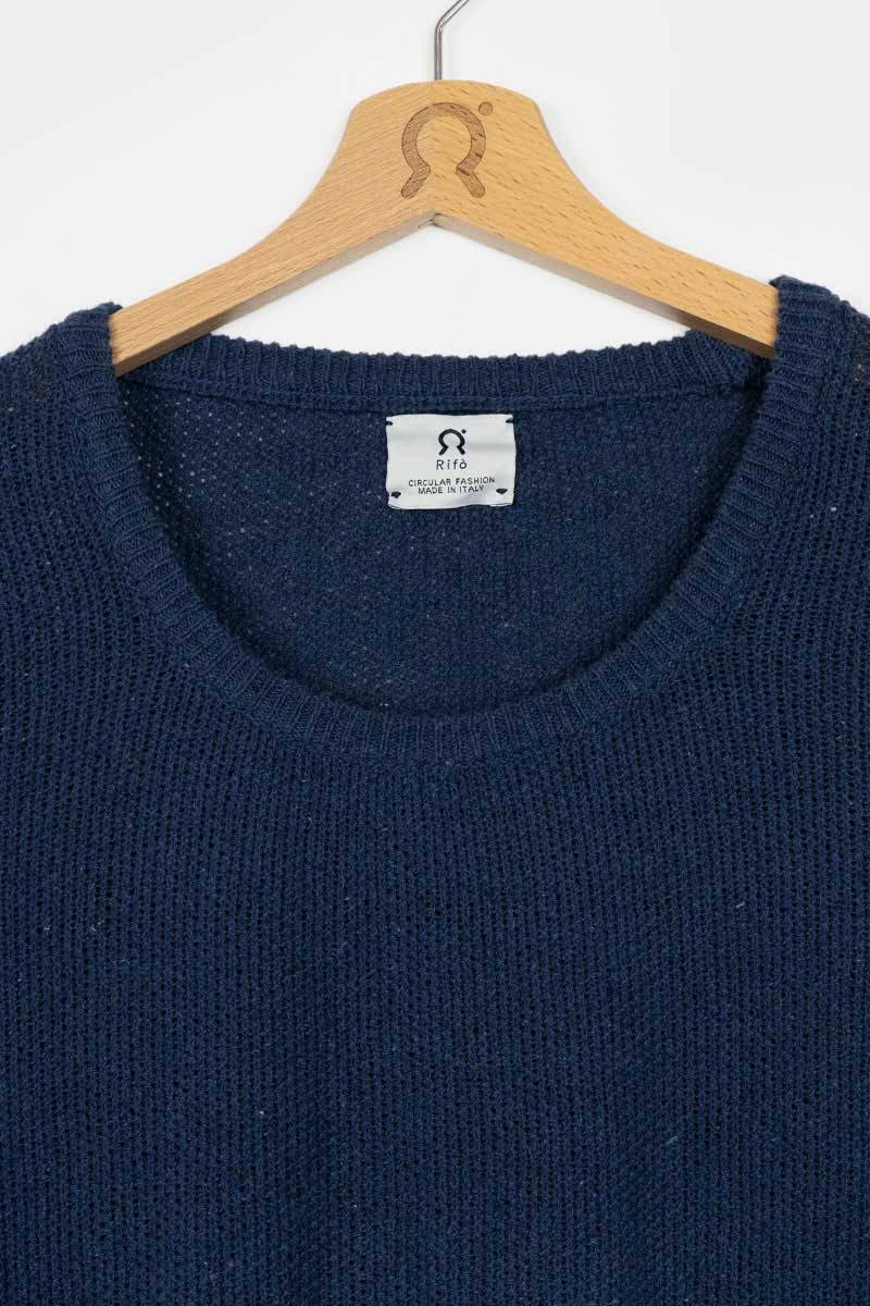 Rifò GRAZIA Maglia Donna Cotone Jeans rigenerato Fino al 65% di sconto
