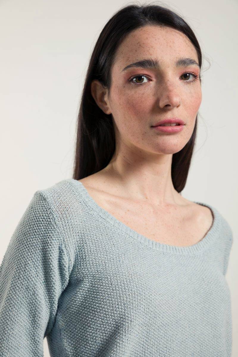 Rifò GRAZIA Maglia Donna Cotone Jeans rigenerato Offerta speciale della fabbrica