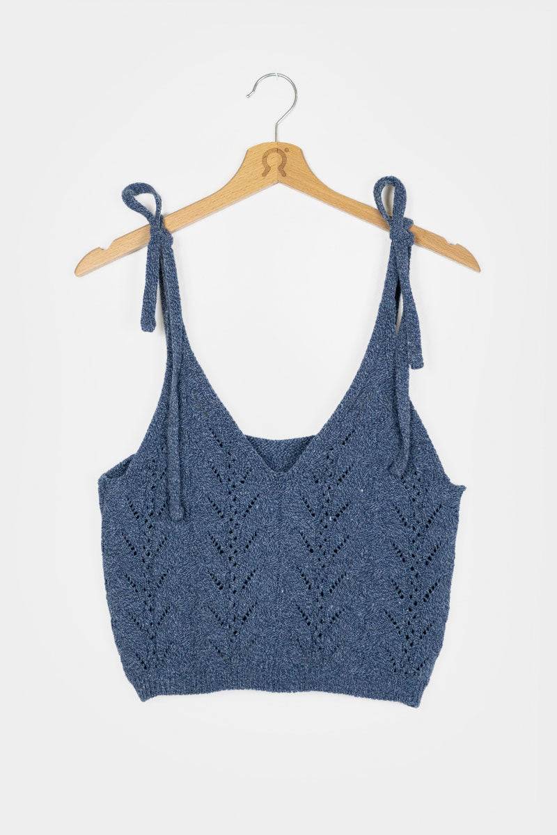 Rifò RENÉ Top Donna Cotone Jeans Rigenerato Sostegno trimestrale