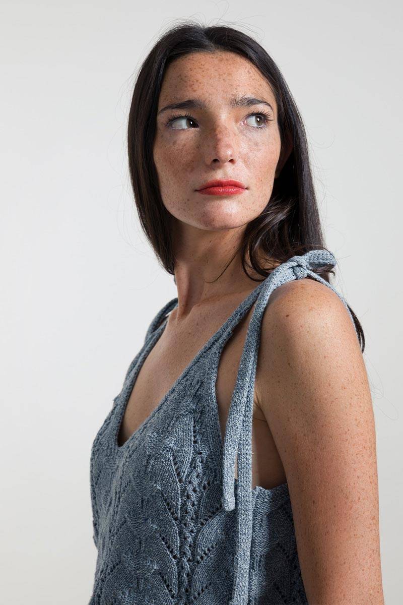 Rifò RENÉ Top Donna Cotone Jeans Rigenerato Discount Store per i nuovi prodotti