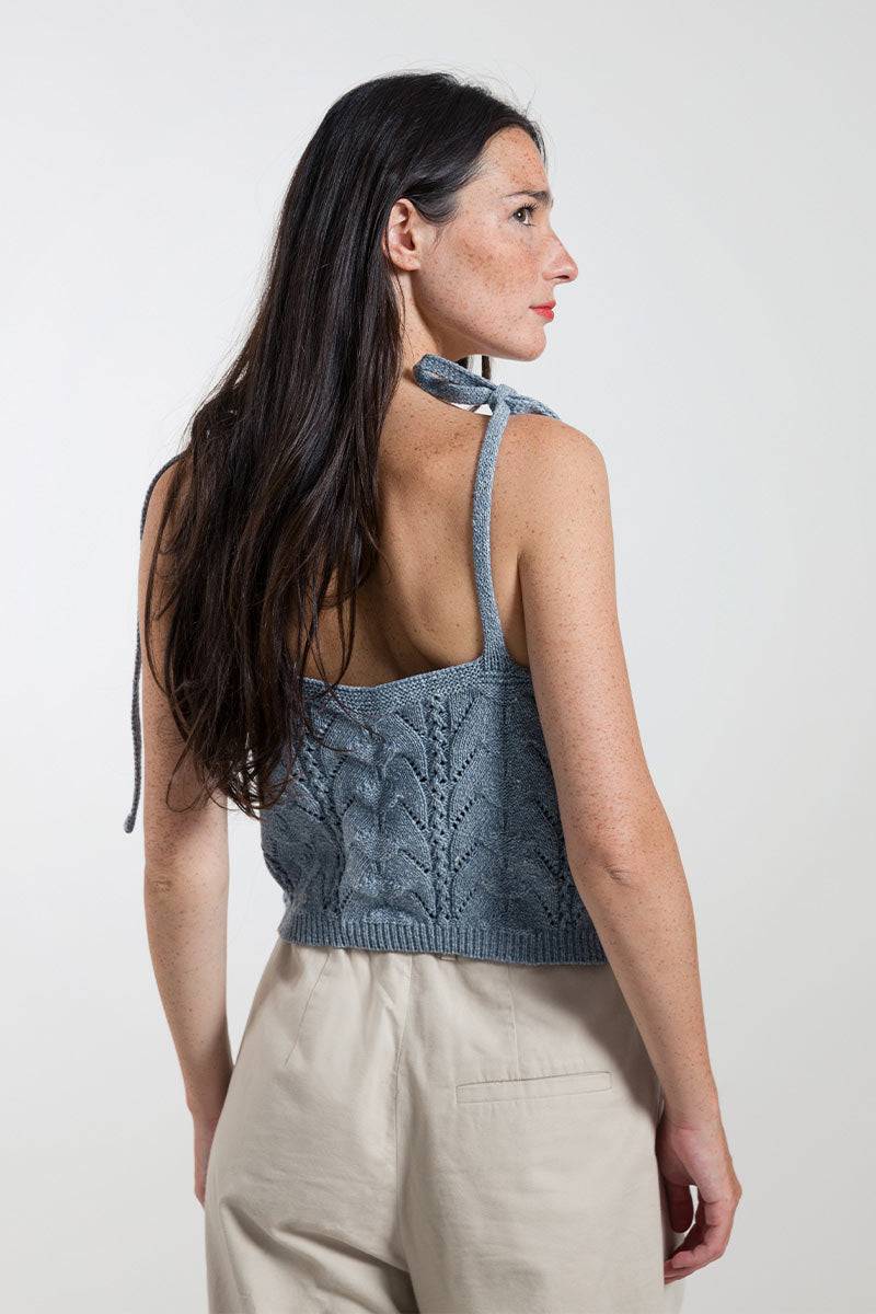 Rifò RENÉ Top Donna Cotone Jeans Rigenerato Discount Store per i nuovi prodotti