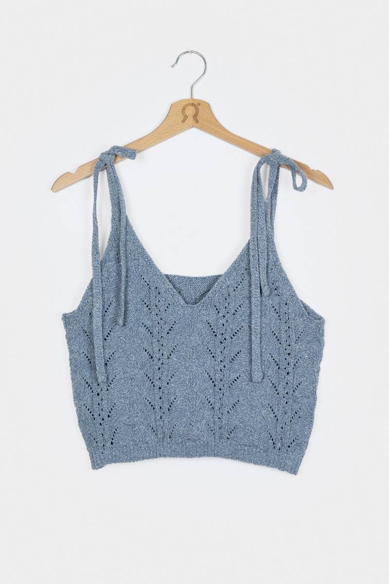 Rifò RENÉ Top Donna Cotone Jeans Rigenerato Discount Store per i nuovi prodotti