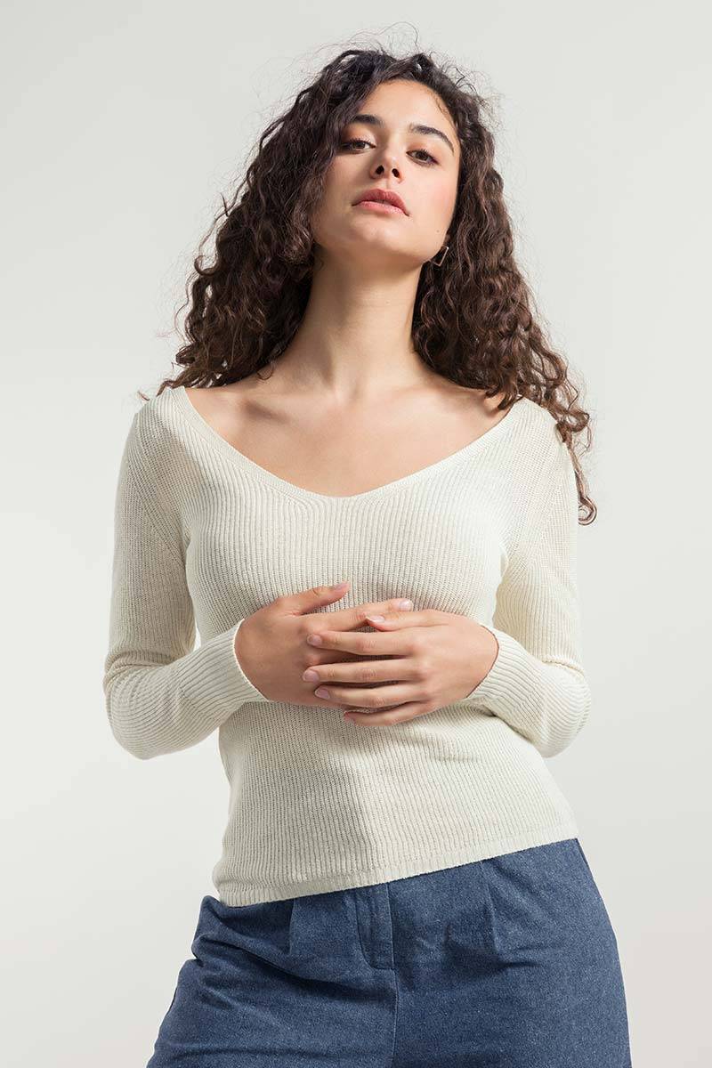 Rifò GISELLE Maglia Donna Seta Rigenerata Officina