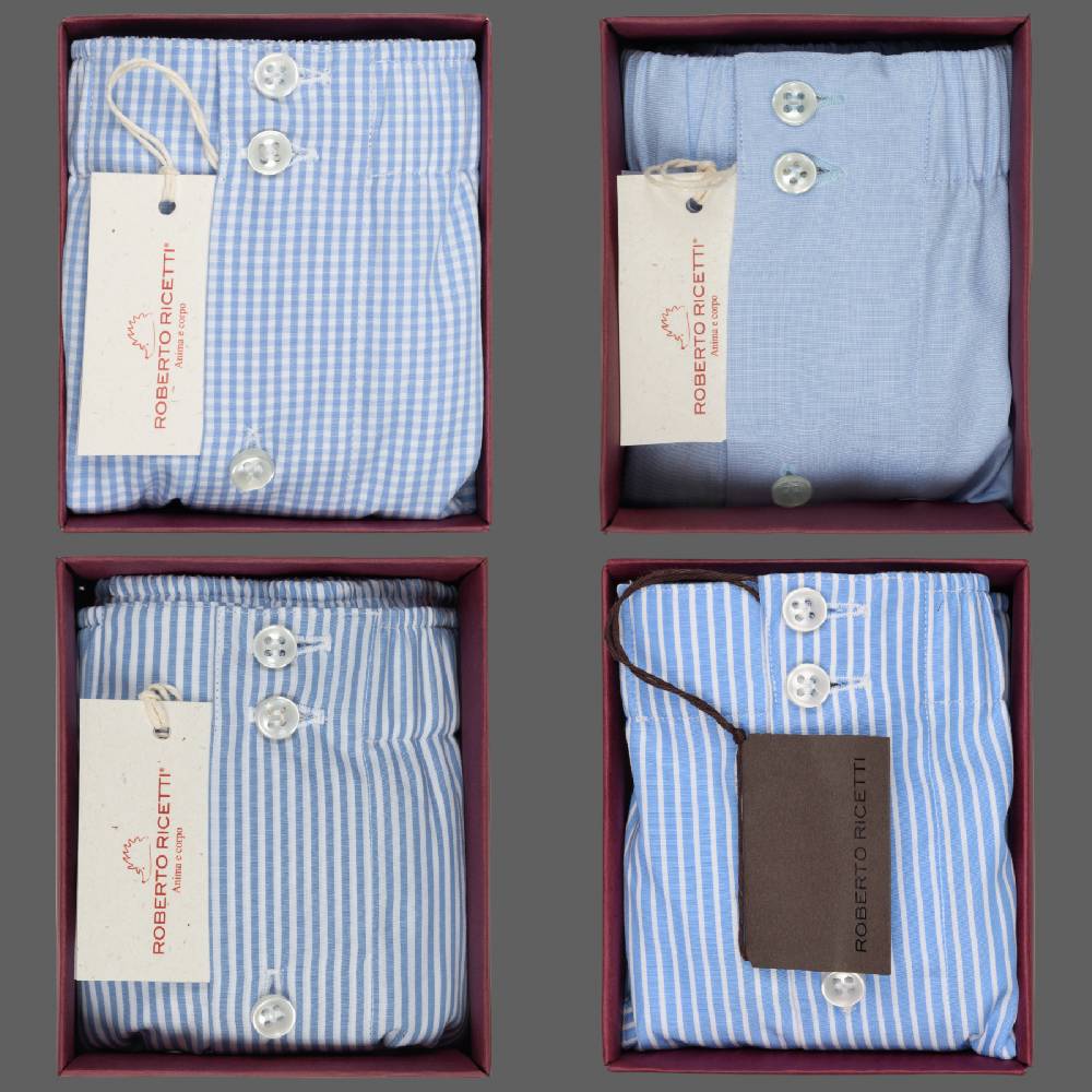 Roberto Ricetti SET "AZZURRO" - BOXER SUPPORT DB1 - SIZE 46 Qualità Garantita