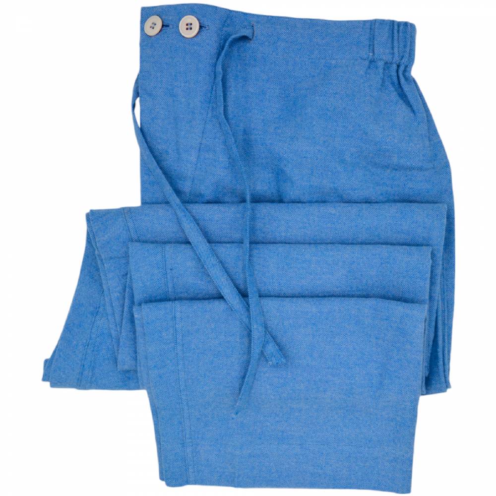 Roberto Ricetti PIGIAMA VENEZIA LUNGO - CALDO COTONE AZZURRO PROFILO GIALLO Prezzo Ridotto