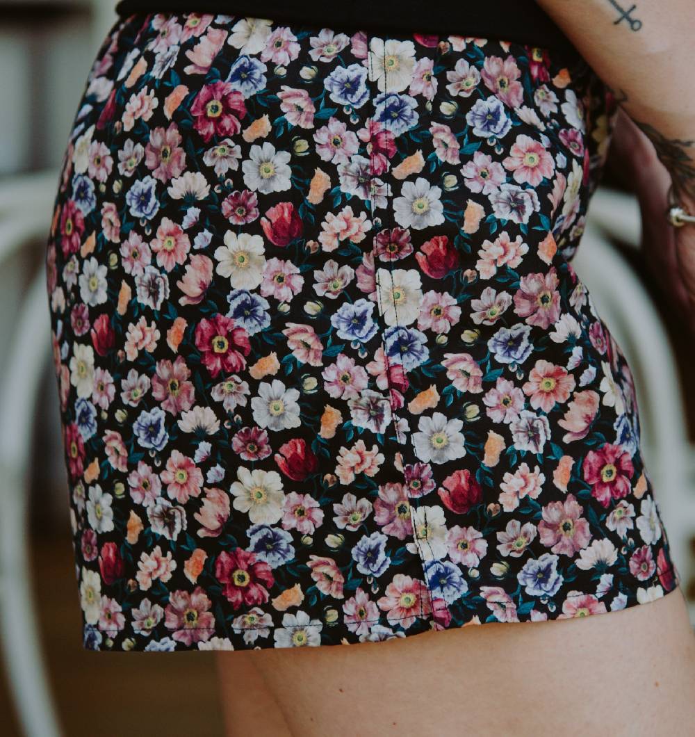 Roberto Ricetti BOXER COULOTTE DONNA - FIORE BASE NERA Fino Al -60%