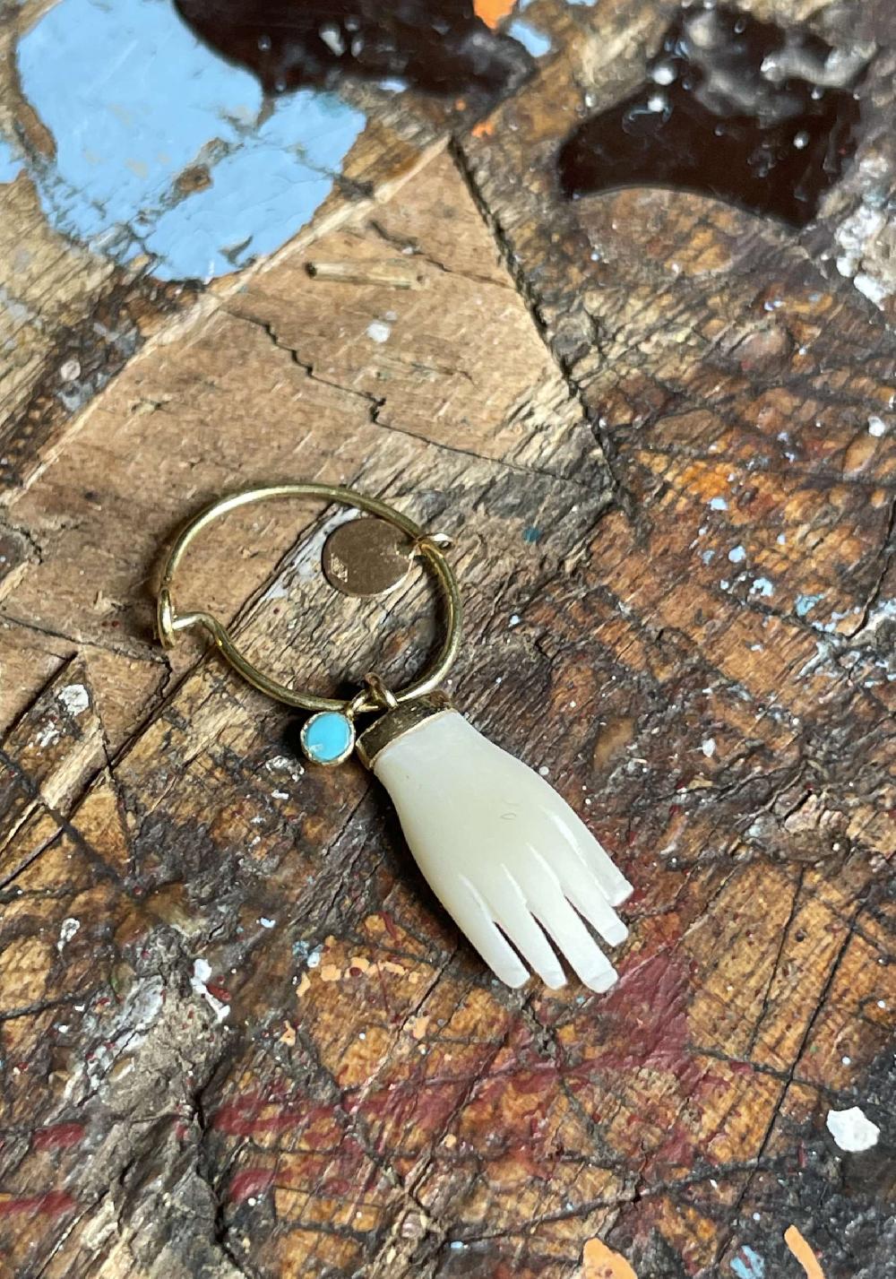 Rose & Lini 5 OCTOBRE “HEYDIE” GOLD & TURQUOISE SINGLE EARRING Fino al 60% di sconto