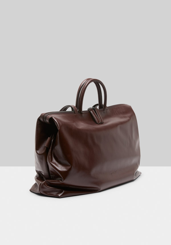 Rose & Lini MARSÈLL “4 IN ORIZZONTALE” MORO BROWN LEATHER BAG Enormi sconti