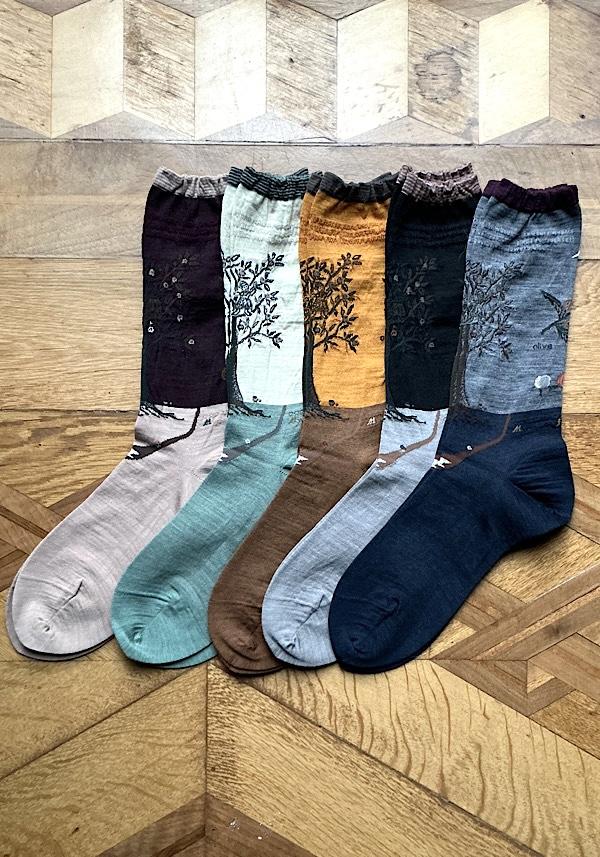 Rose & Lini ANTIPAST WOOL “OLIVE HARVEST” AM-790 SOCKS WINE Spedizione gratuita
