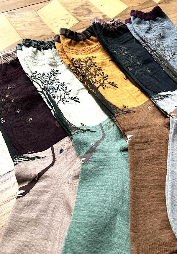 Rose & Lini ANTIPAST WOOL “OLIVE HARVEST” AM-790 SOCKS WINE Spedizione gratuita