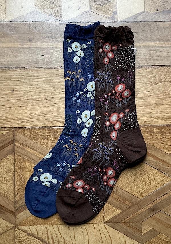 Rose & Lini ANTIPAST WOOL “WINTER GARDEN” AM-789 SOCKS BLUE Prezzo di fabbrica