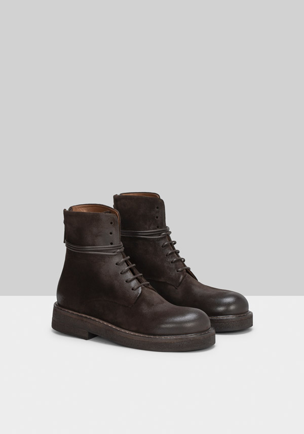 Rose & Lini MARSÈLL “PARRUCCA” SUEDE MORO ANKLE BOOTS Liquidazione