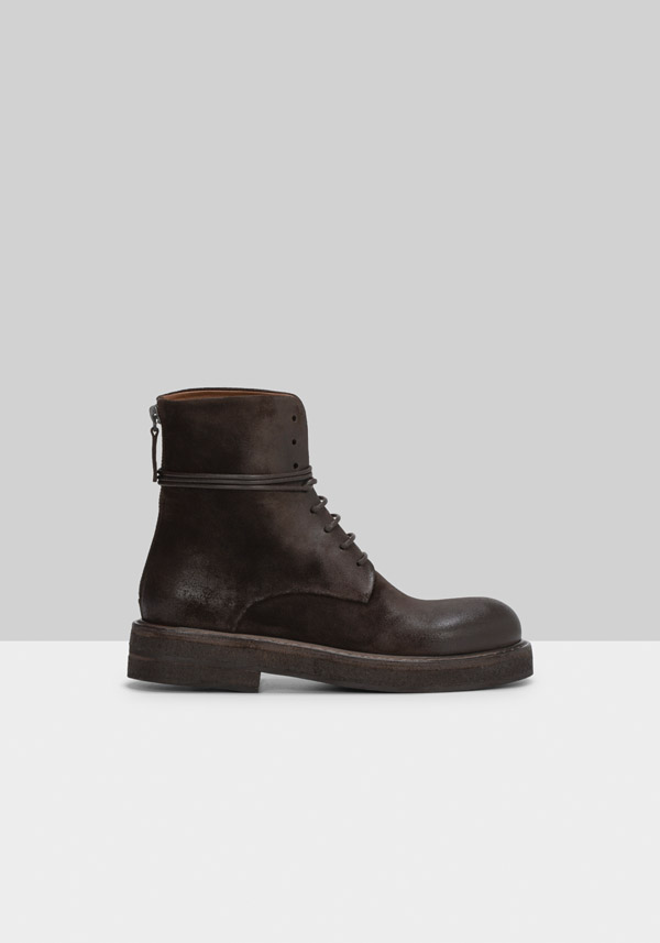 Rose & Lini MARSÈLL “PARRUCCA” SUEDE MORO ANKLE BOOTS Liquidazione
