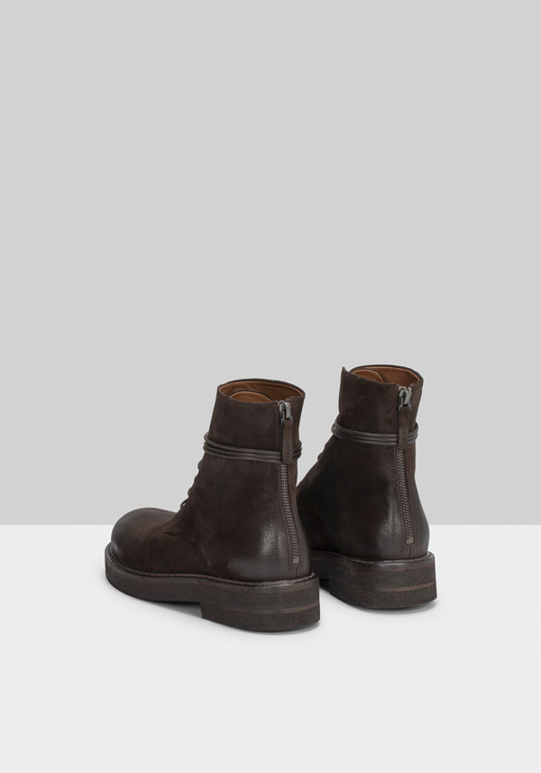 Rose & Lini MARSÈLL “PARRUCCA” SUEDE MORO ANKLE BOOTS Liquidazione