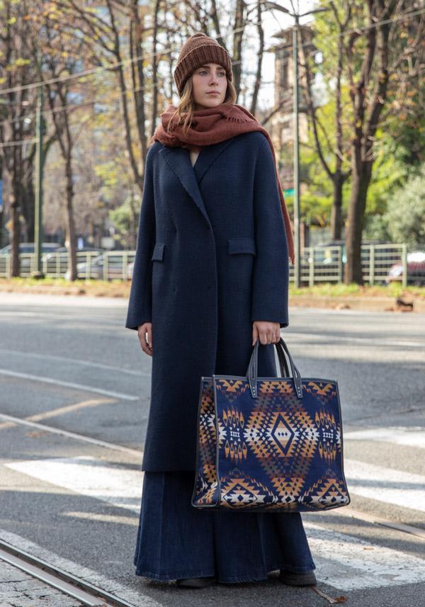 Rose & Lini BOBOUTIC WOOL NAVY LONG COAT “4778” In Linea