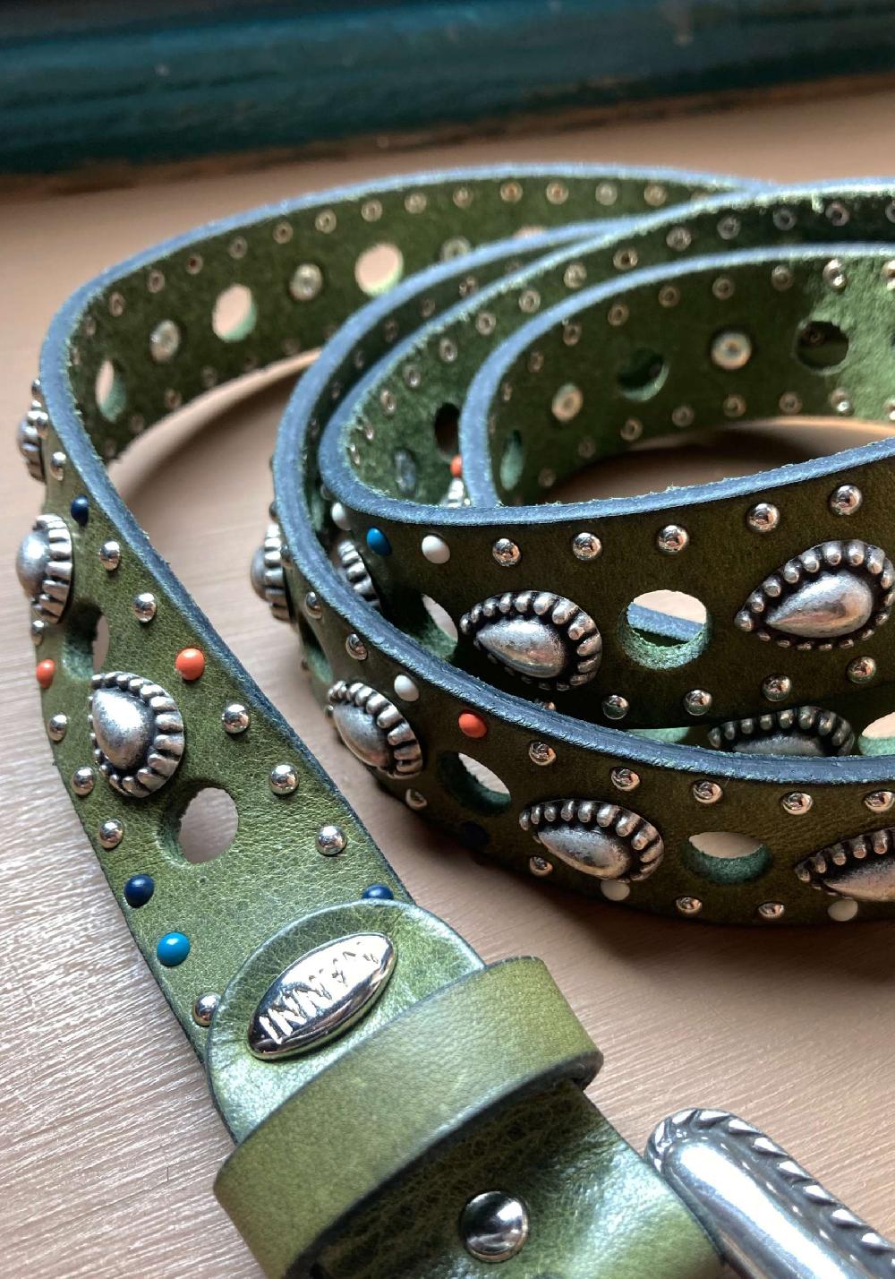 Rose & Lini NANNI MILITARY STUDDED LEATHER “BELT 336” Vendita