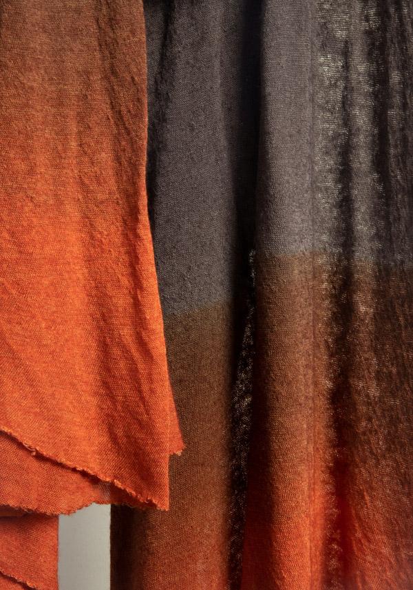 Rose & Lini FALIERO SARTI CASHMERE & SILK “BIANCA” ORANGE & BROWN SCARF Prezzo Ridotto