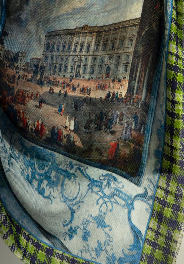 Rose & Lini FALIERO SARTI WOOL & CASHMERE “COFFEE HOUSE ROME” MULTICOLOR SCARF Offerte