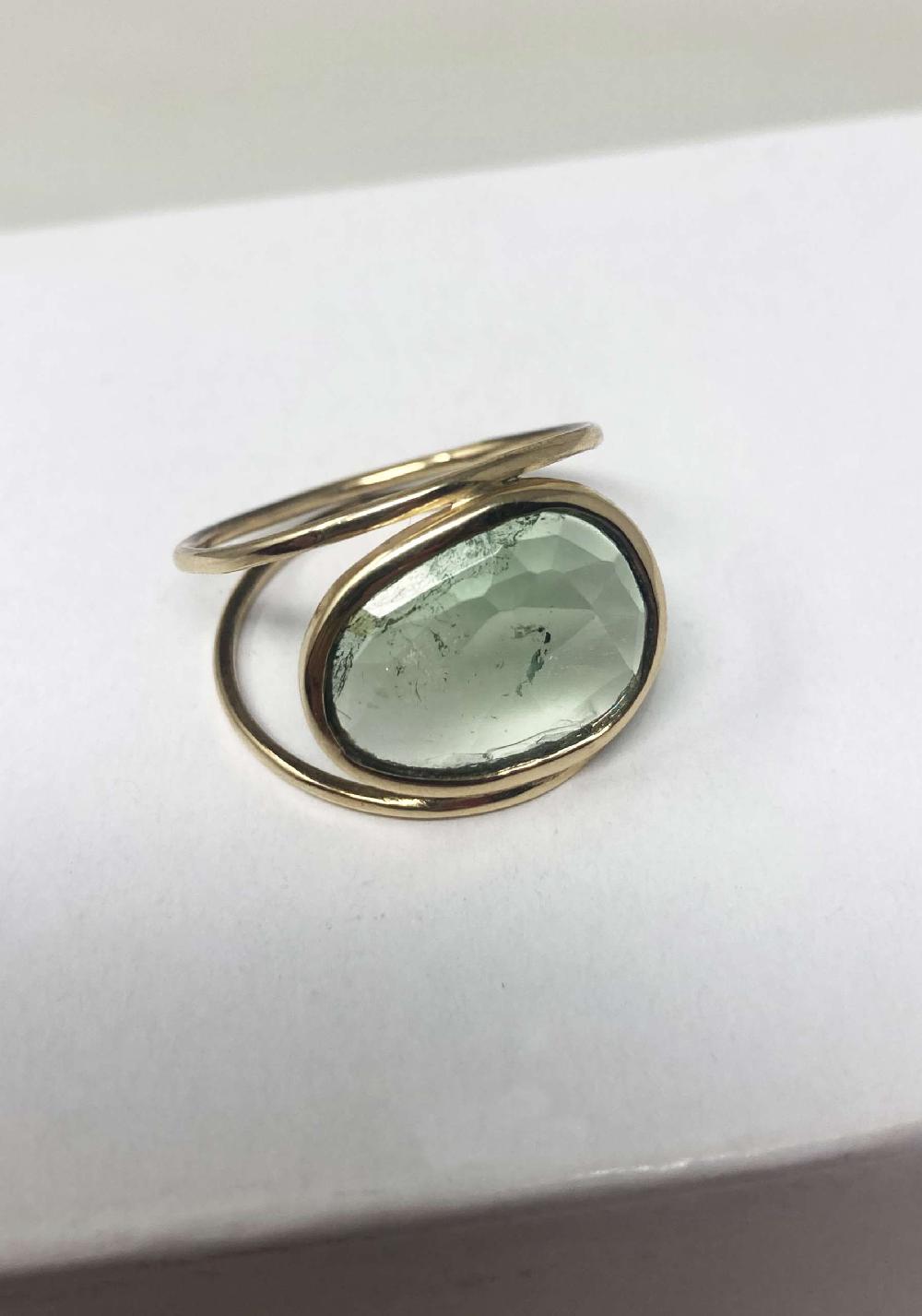 Rose & Lini MAITEA “DOUBLE RING” GOLD & GREEN Enormi risparmi