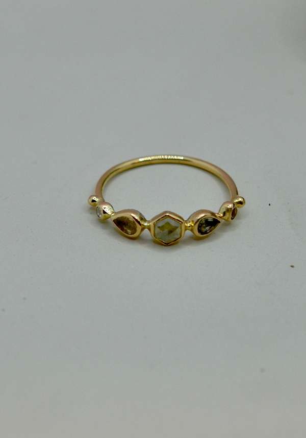 Rose & Lini DORETTE TOURMALINE & DIAMONDS “BAGUE SIMPLE” GOLD RING Sconti VIP