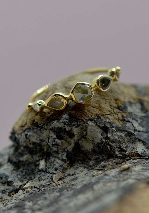 Rose & Lini DORETTE TOURMALINE & DIAMONDS “BAGUE SIMPLE” GOLD RING Sconti VIP