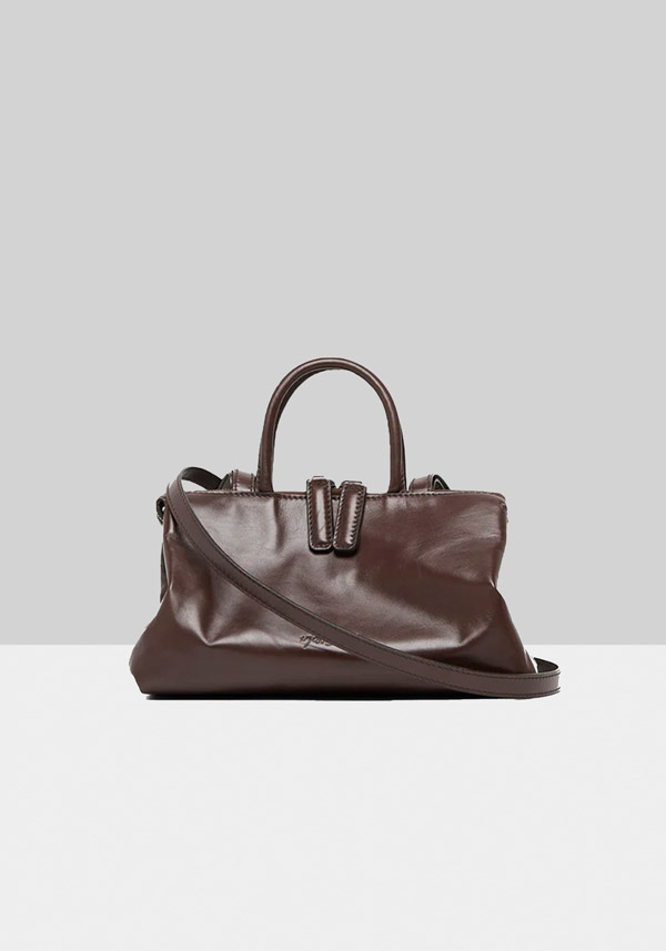 Rose & Lini MARSÈLL “MINI ORIZZONTE” MORO BROWN LEATHER BAG Offerta Anniversario