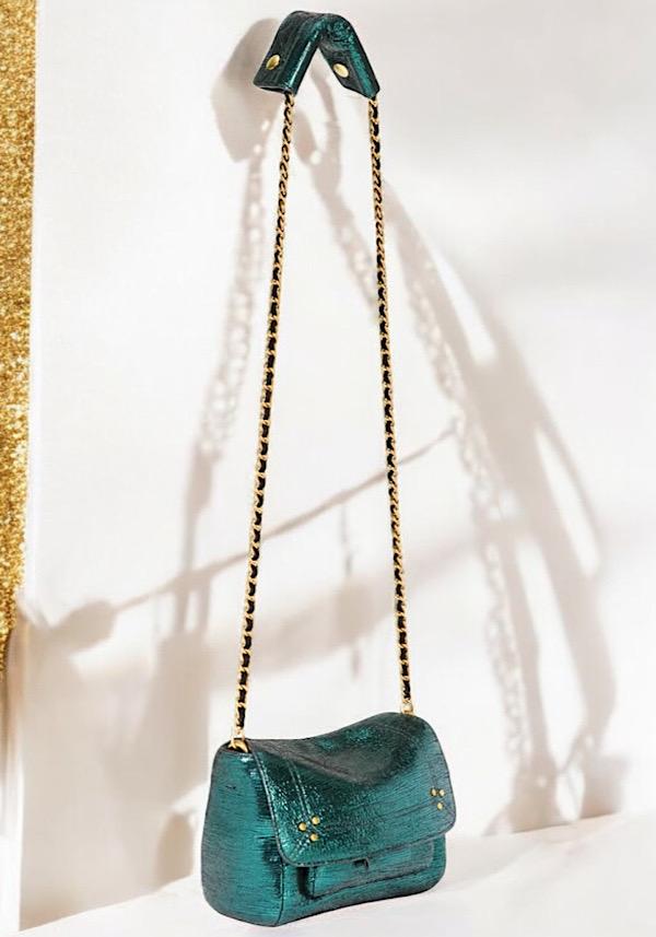 Rose & Lini JÉRÔME DREYFUSS “LULU S” LAMÈ GREEN BAG Grandi sconti