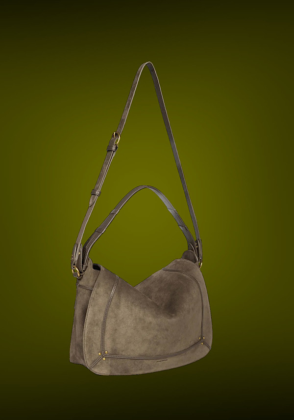 Rose & Lini JÉRÔME DREYFUSS “PEPITO L” SAVANE SUEDE LEATHER BAG Offerte stagionali