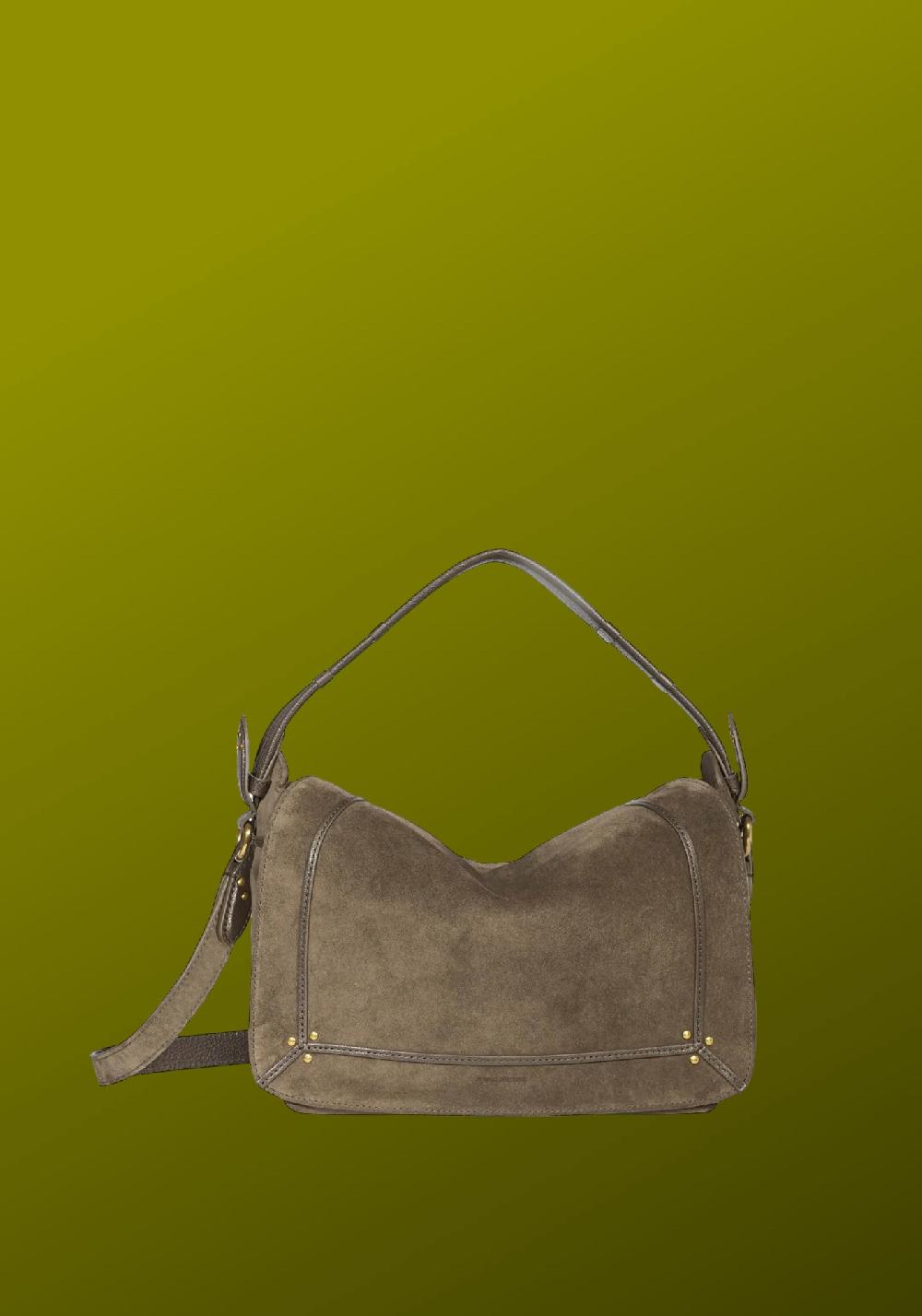 Rose & Lini JÉRÔME DREYFUSS “PEPITO M” SAVANE SUEDE LEATHER BAG Liquidazione