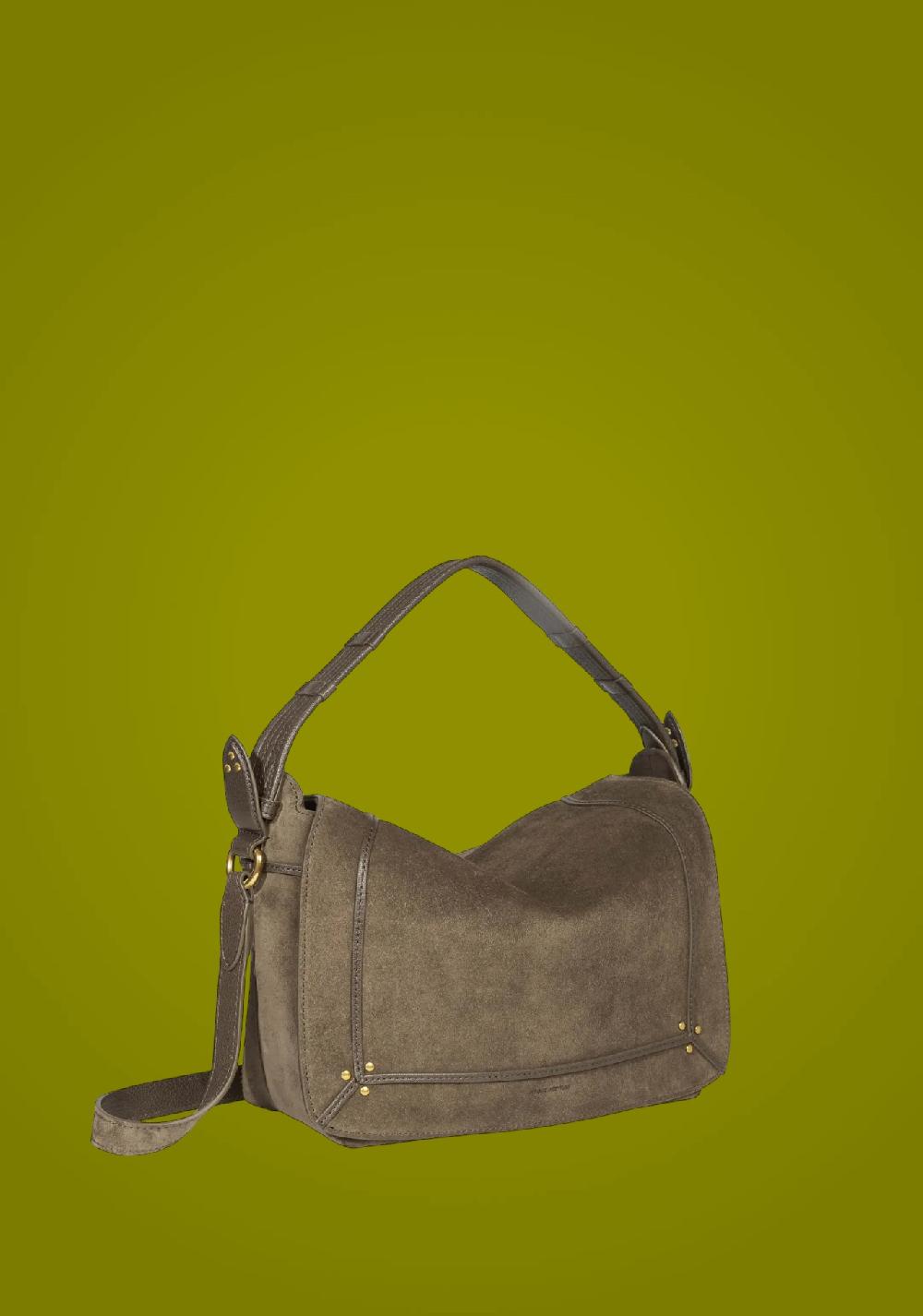 Rose & Lini JÉRÔME DREYFUSS “PEPITO M” SAVANE SUEDE LEATHER BAG Liquidazione