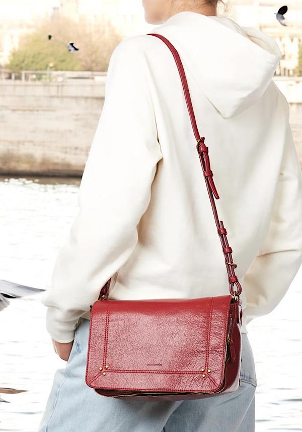 Rose & Lini JÉRÔME DREYFUSS “IGOR” RUBY LEATHER BAG Ultimi tre giorni
