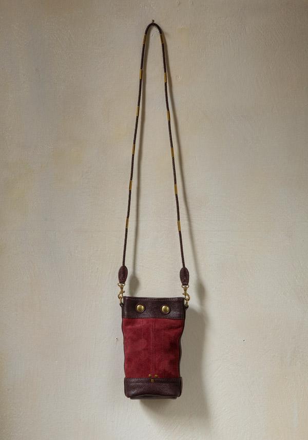 Rose & Lini JÉRÔME DREYFUSS “BEN MINI” BURGUNDY LEATHER BAG Only for today