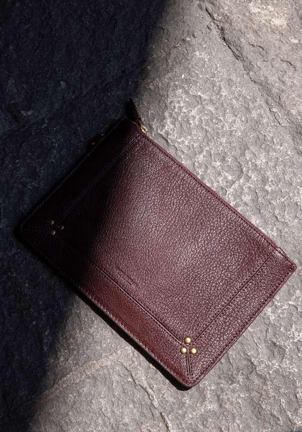 Rose & Lini JÉRÔME DREYFUSS “POPOCHE M” BORDEAUX GRAIN POUCH Offerta speciale della fabbrica
