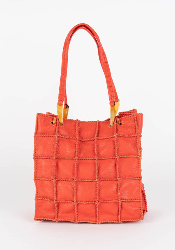 Rose & Lini JAMIN PUECH “HONU MM” CORAL LEATHER BAG Sostegno trimestrale