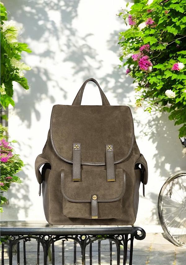Rose & Lini JÉRÔME DREYFUSS “STAN” SAVANE SUEDE LEATHER BACKPACK Vendita