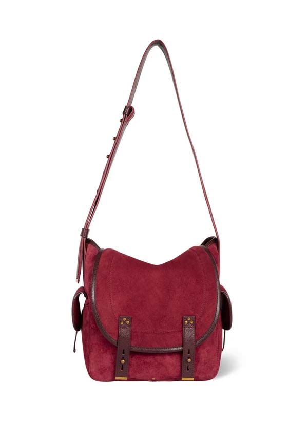 Rose & Lini JÉRÔME DREYFUSS “STAN L” BURGUNDY SHOULDER BAG Spedizione Gratuita