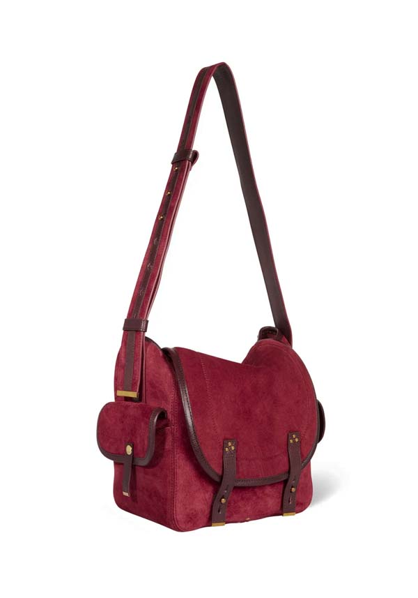 Rose & Lini JÉRÔME DREYFUSS “STAN L” BURGUNDY SHOULDER BAG Spedizione Gratuita