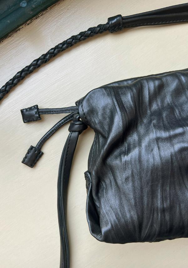 Rose & Lini EN SHALLA LAMB LEATHER “BAG 45L16L” BLACK Soddisfazione Garantita