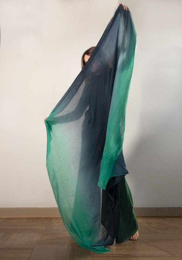 Rose & Lini FALIERO SARTI CASHMERE “VELINA” STOLE GREEN Esporta salva