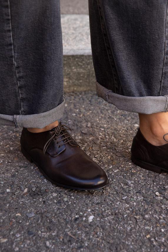 Rose & Lini MARSÈLL “STUCCO” MORO LEATHER SHOES Consegna Veloce